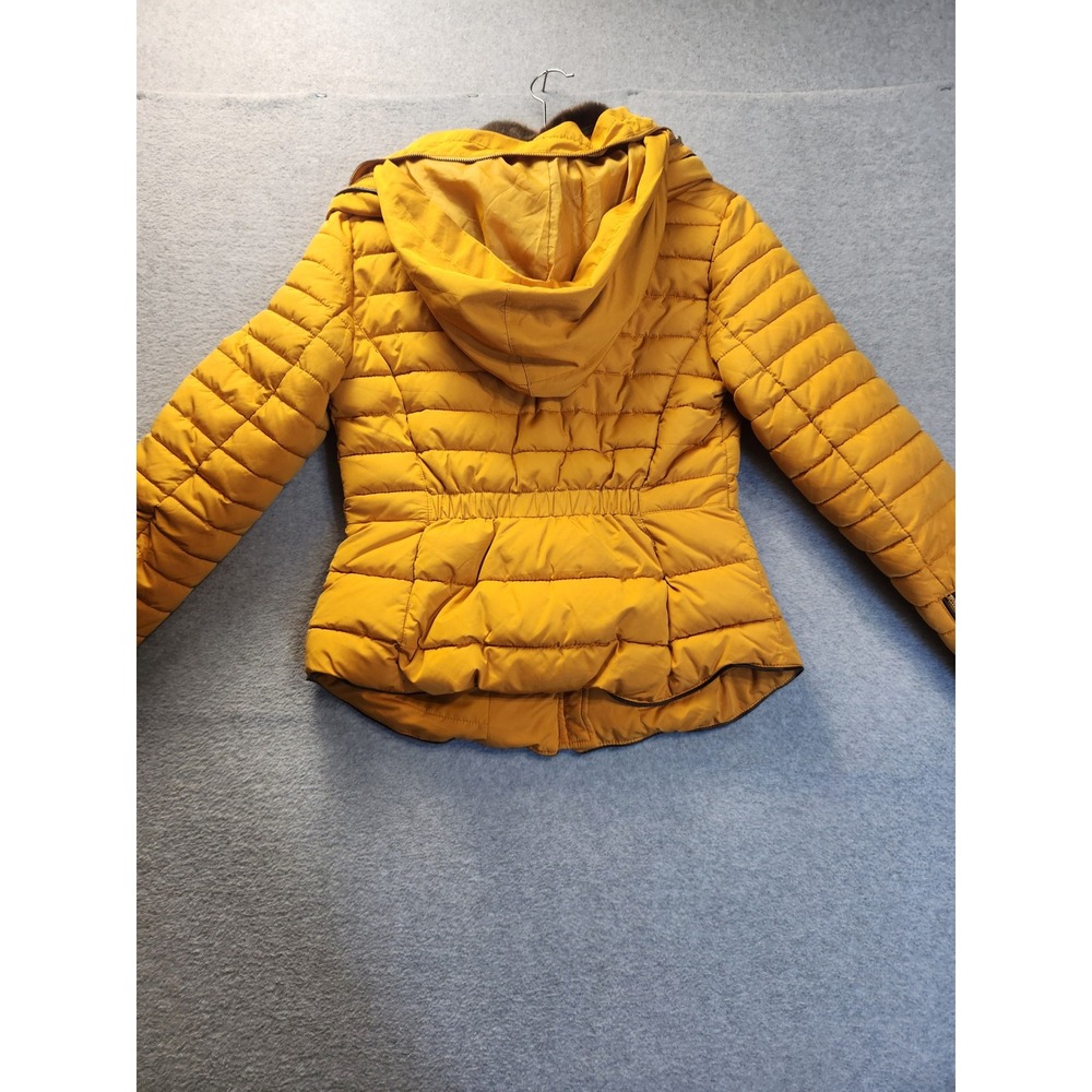 Zara Basic Mustard Yellow Quilted Puffer Jacket Womens Medium - Picture 2 of 6